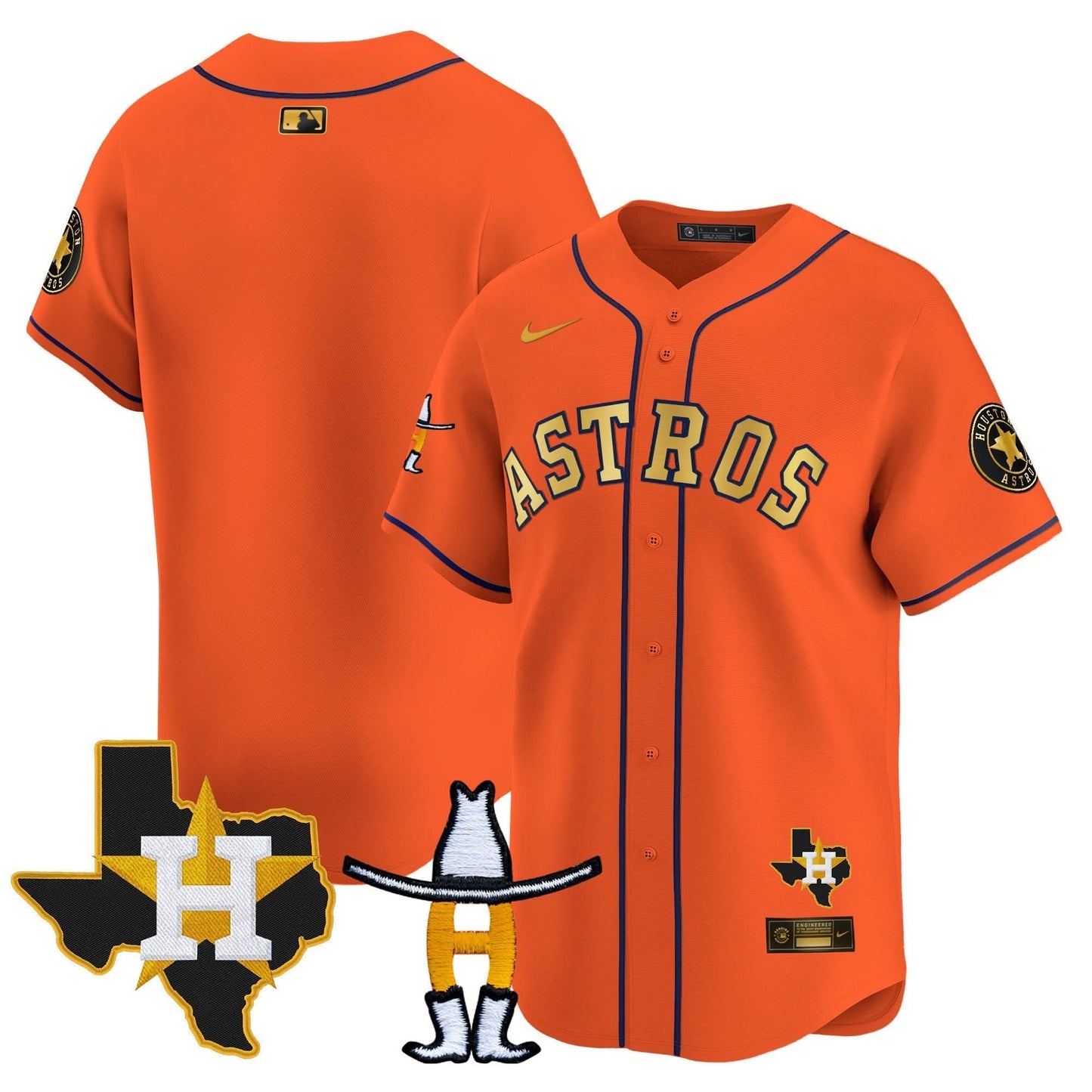 Men's Houston Astros Houston Rodeo Patch Vapor Premier Limited Jersey V2 - All Stitched