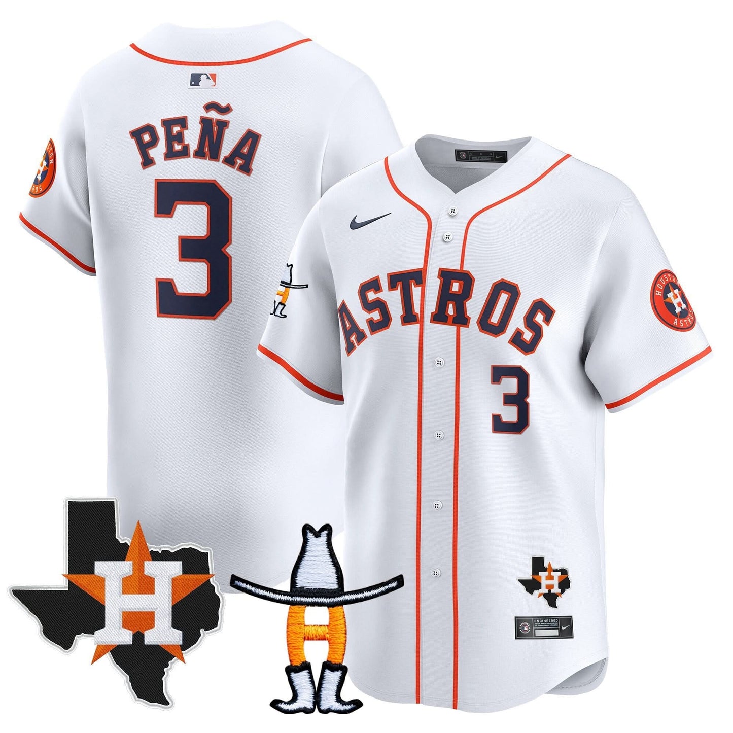 Men's Houston Astros Houston Rodeo Patch Vapor Premier Limited Jersey V2 - All Stitched