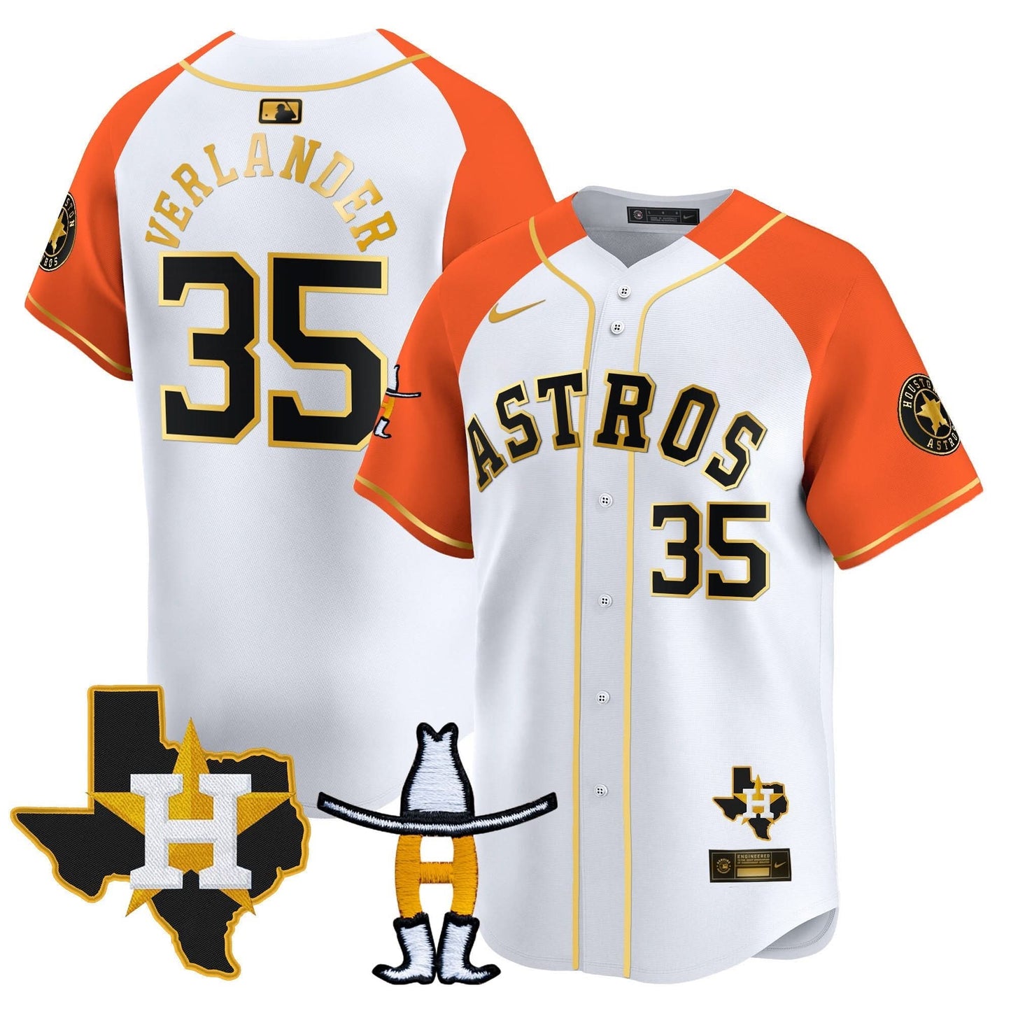 Men's Houston Astros Houston Rodeo Patch Vapor Premier Limited Jersey V2 - All Stitched