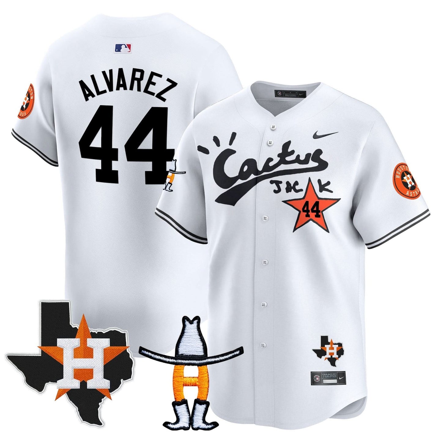 Men's Houston Astros Cactus Jack Houston Rodeo Patch Vapor Premier Limited Jersey - All Stitched