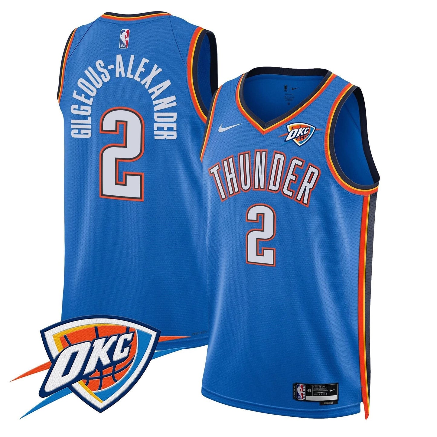 Men's Oklahoma City Thunder Swingman Jersey V2 - All Stitched