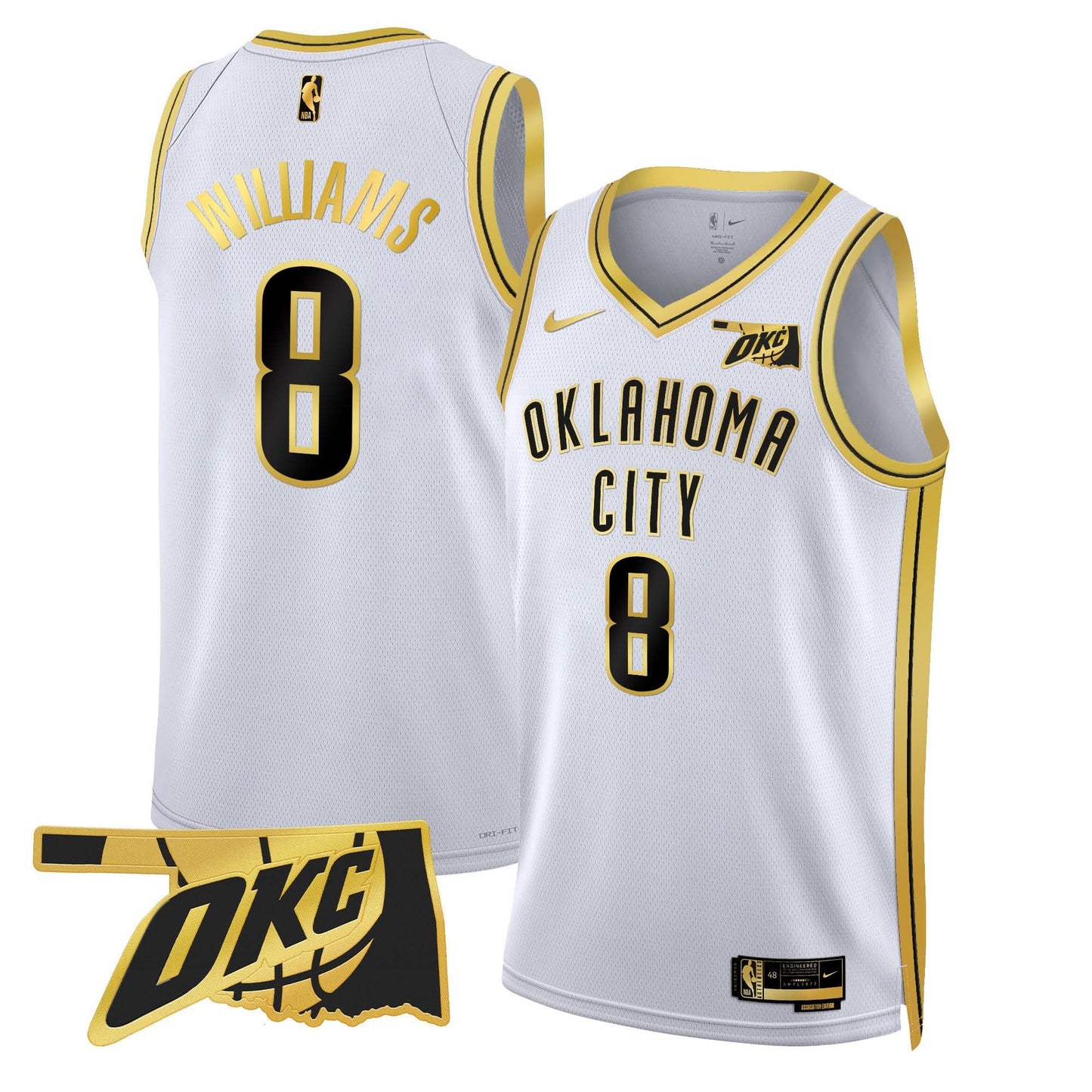 Men's Oklahoma City Thunder Swingman Jersey - Oklahoma Patch - All Stitched