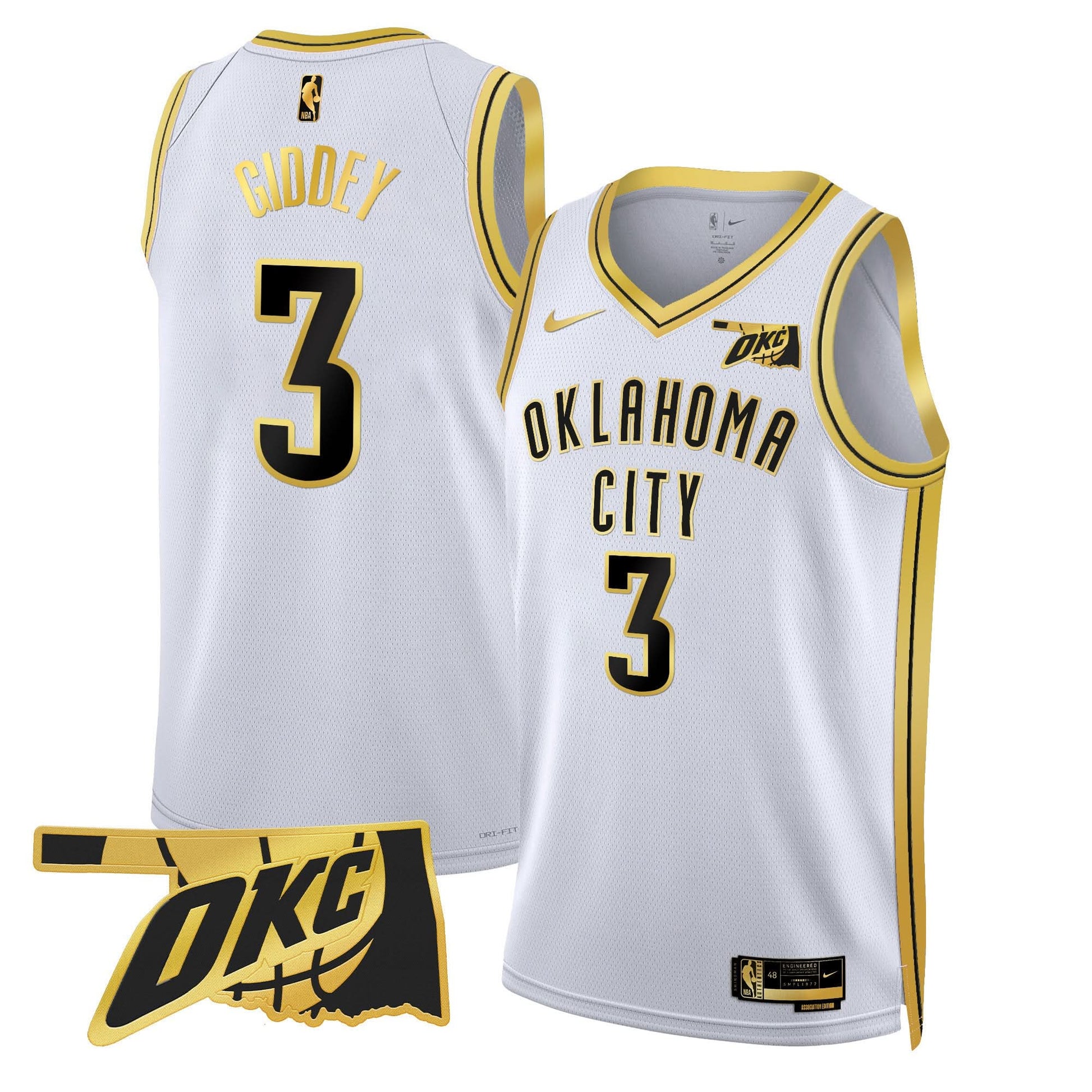 Men's Oklahoma City Thunder Swingman Jersey - Oklahoma Patch - All Stitched