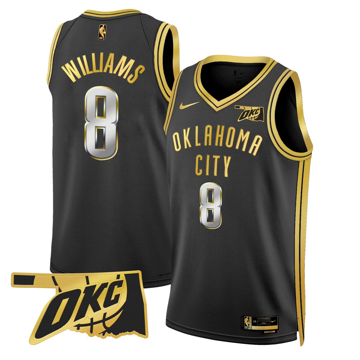 Men's Oklahoma City Thunder Swingman Jersey - Oklahoma Patch - All Stitched