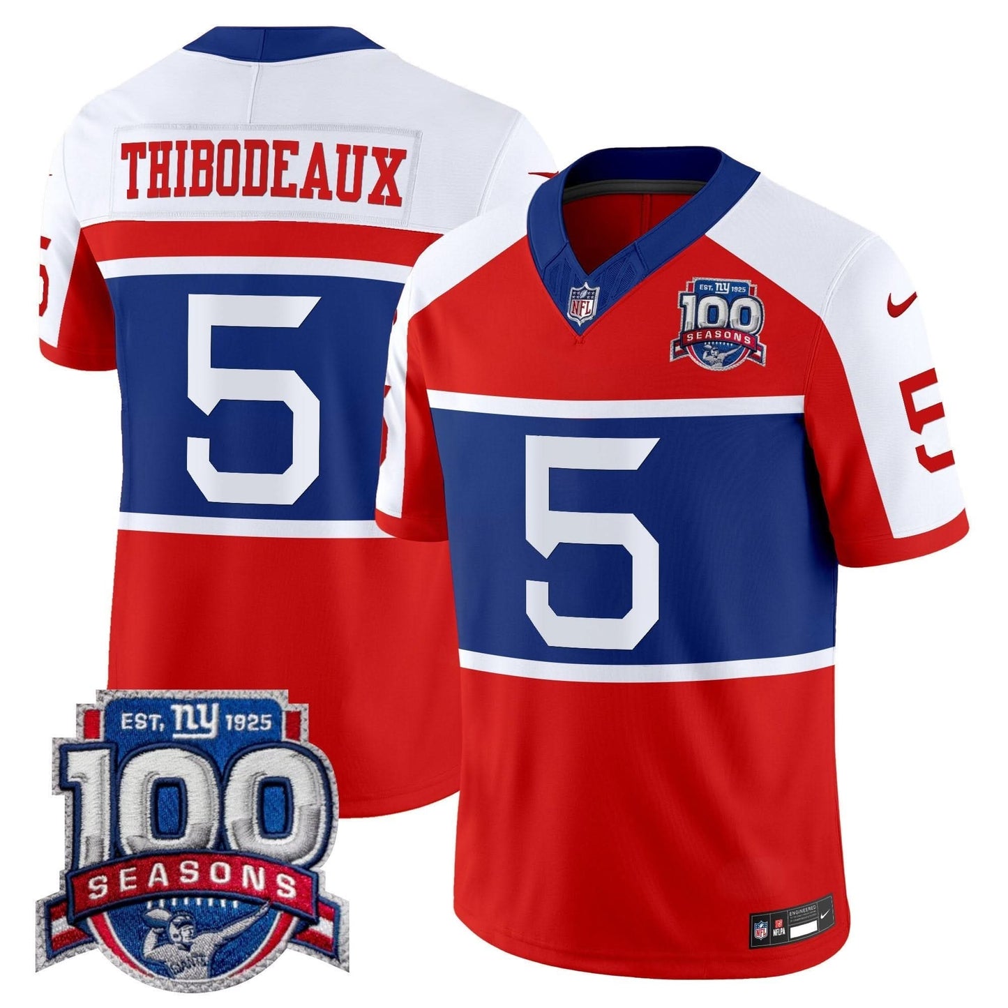 New York Giants 'Century Red' 100th Season Commemorative Vapor Jersey - All Stitched