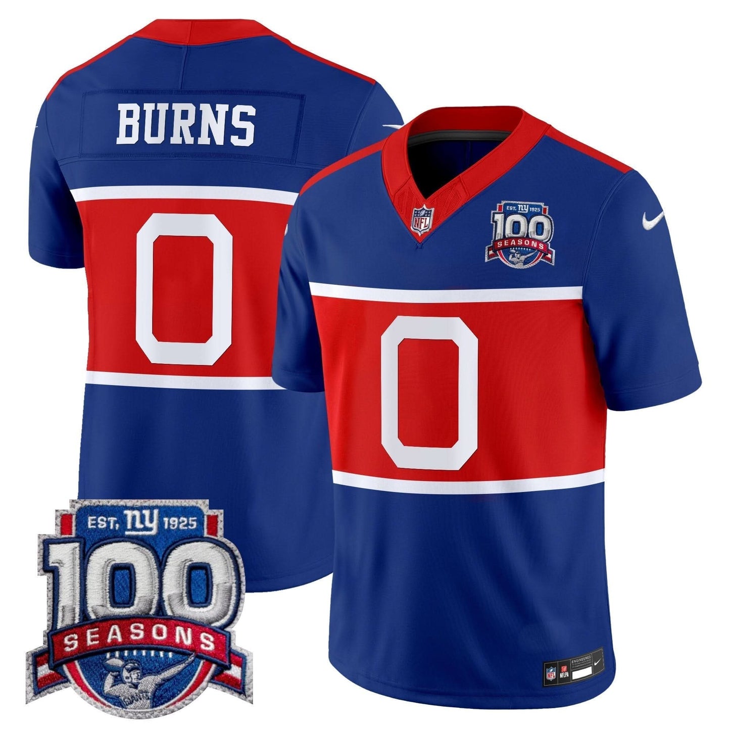 New York Giants 'Century Red' 100th Season Commemorative Vapor Jersey - All Stitched