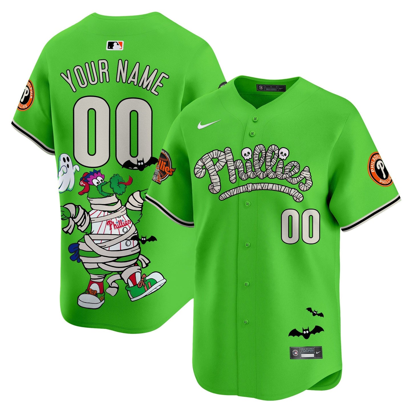 Phillies Phanatic Halloween Vapor Limited Custom Jersey - Printed