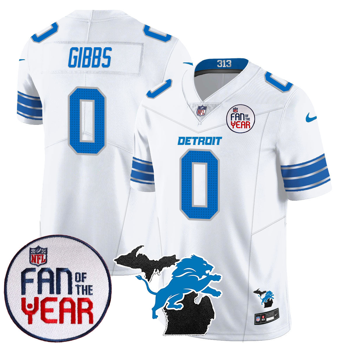 Detroit Lions "Fan Of The Year" Jersey - All Stitched