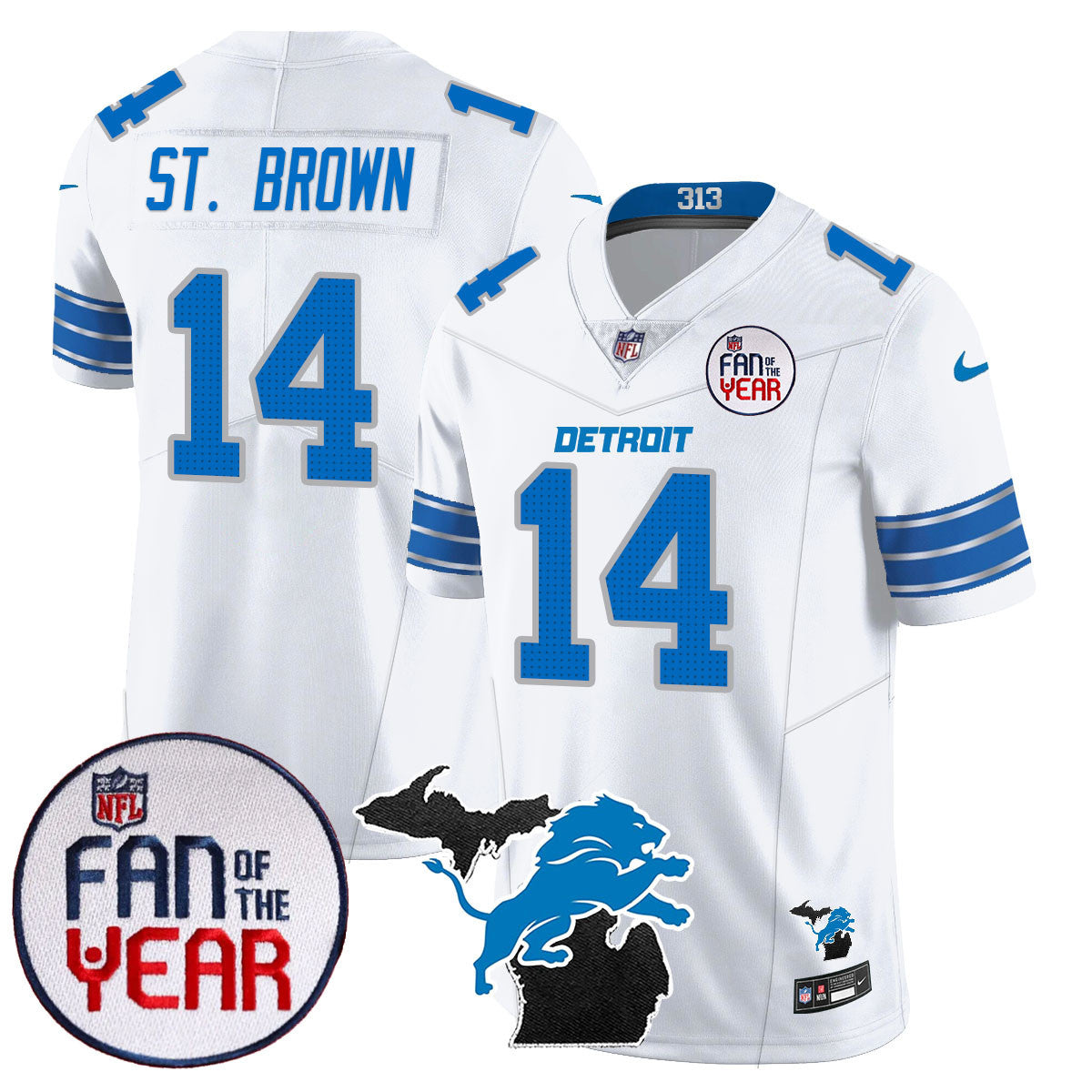 Detroit Lions "Fan Of The Year" Jersey - All Stitched