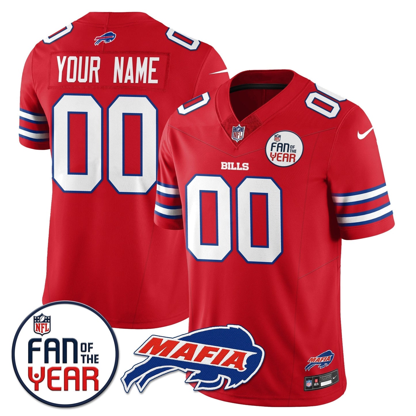 Men's Buffalo Bills "Fan Of The Year" Jersey - All Stitched