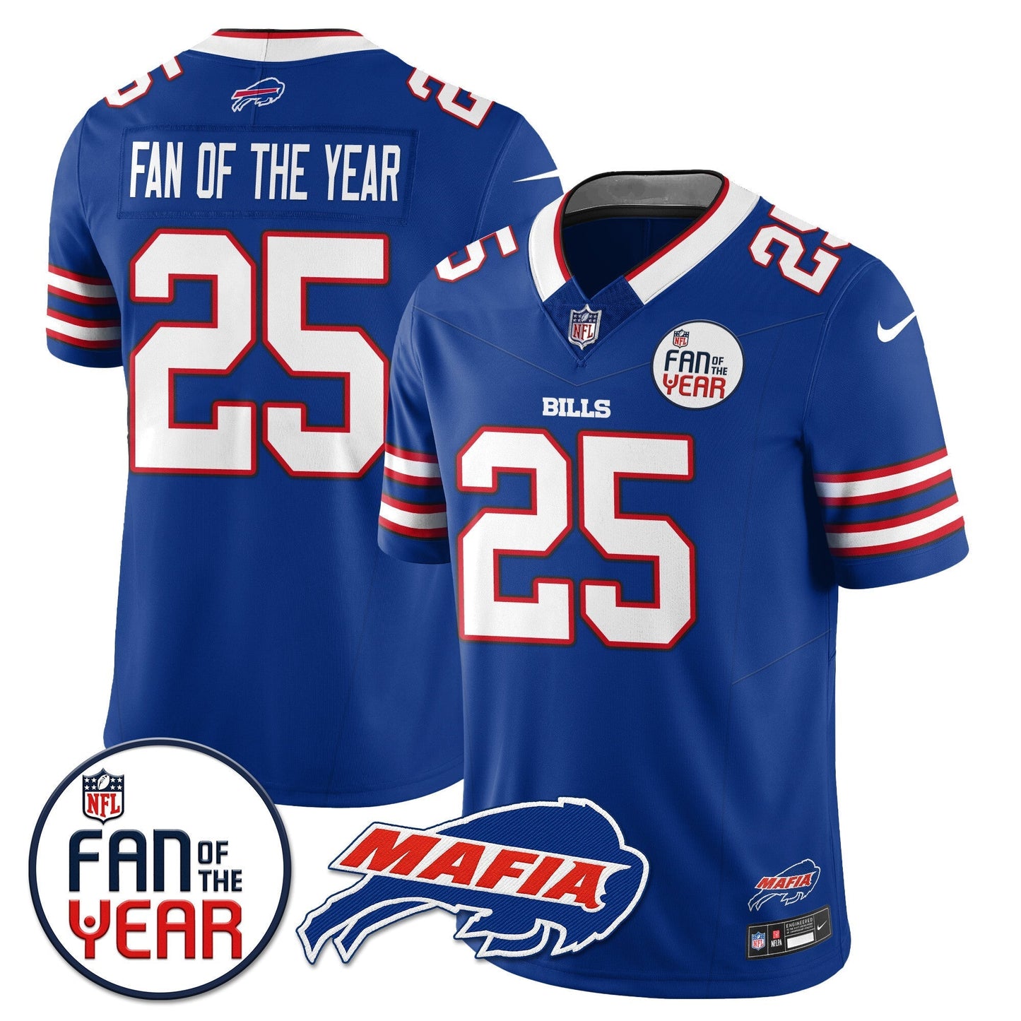 Men's Buffalo Bills "Fan Of The Year" Jersey - All Stitched