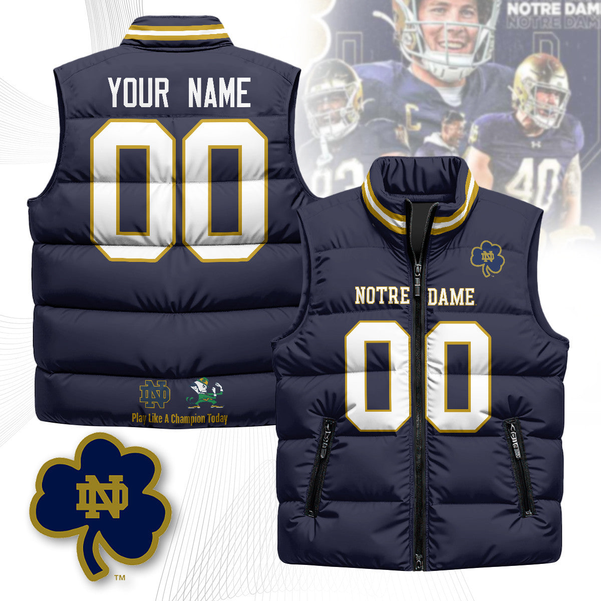 Notre Dame Fighting Irish Custom Unisex Puffer Vest