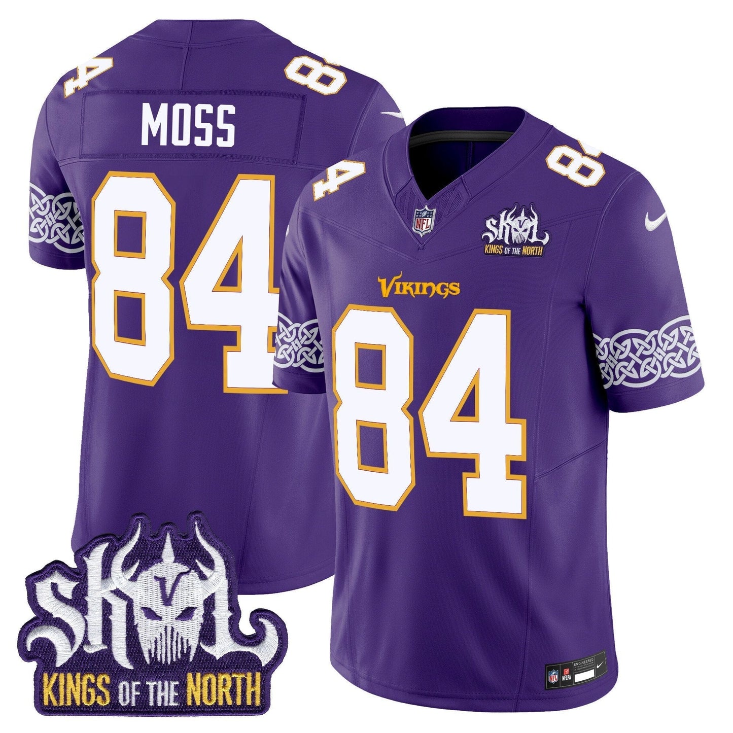 MIN King Of The North Patch Throwback Vapor Limited Jersey V2 - All Stitched