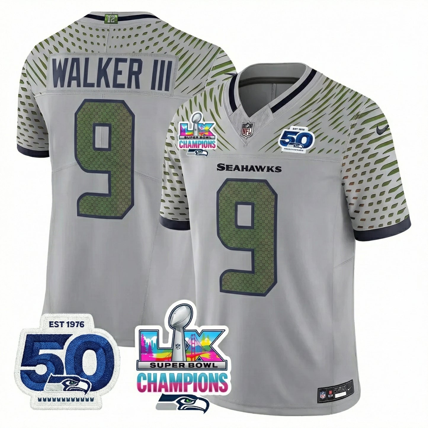 SEA SB LX Game Patch Jersey - All Stitched