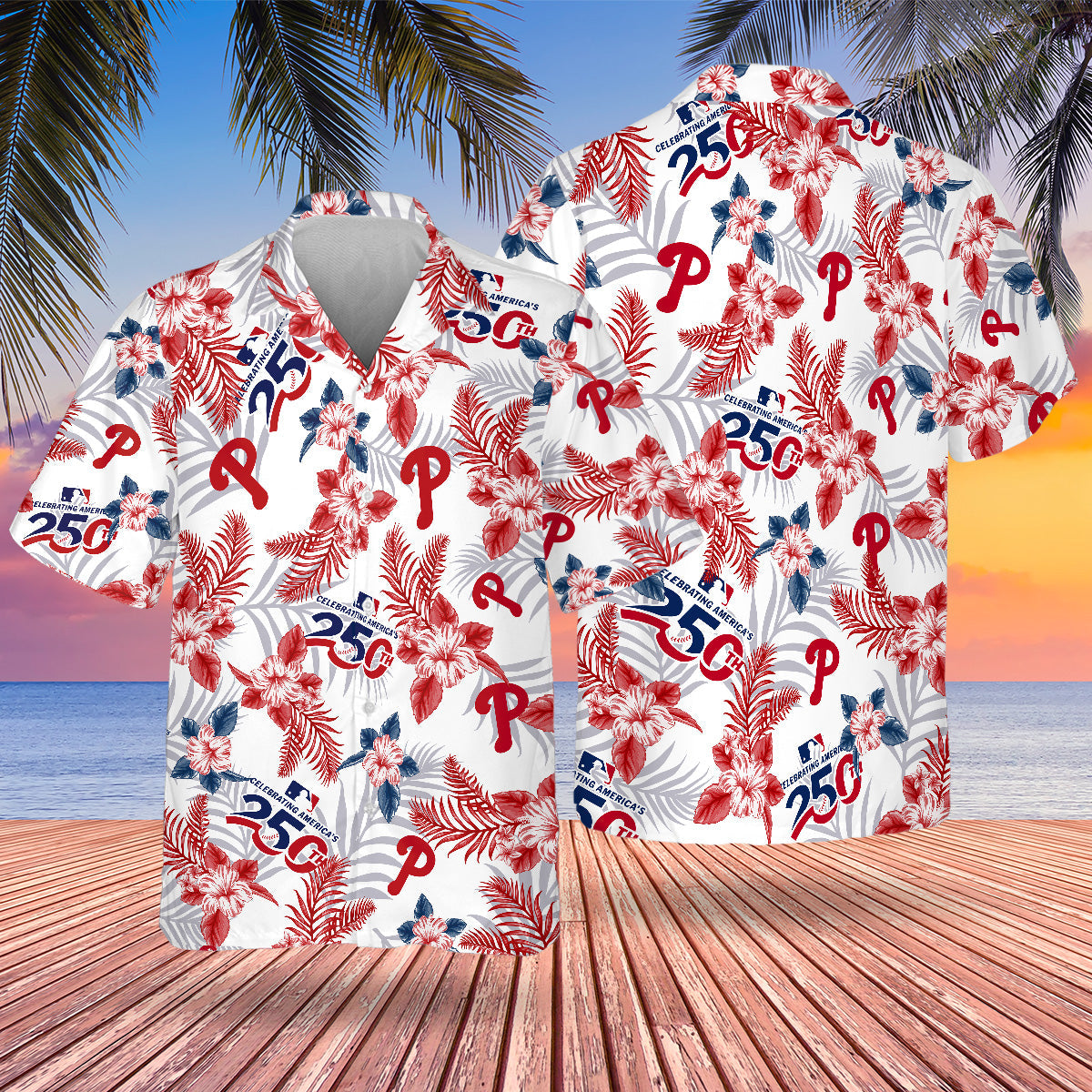 PHI Special Semiquincentennial Hawaiian Design Button Shirt
