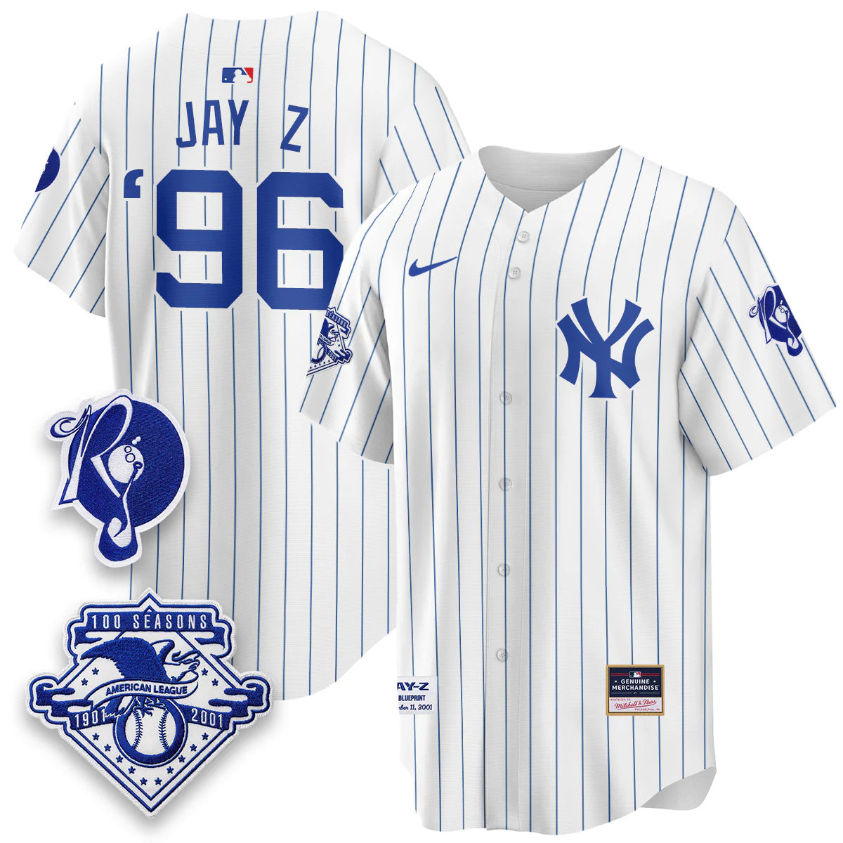 NYY x Jay Z Edition Vapor Black Jersey - Stitched
