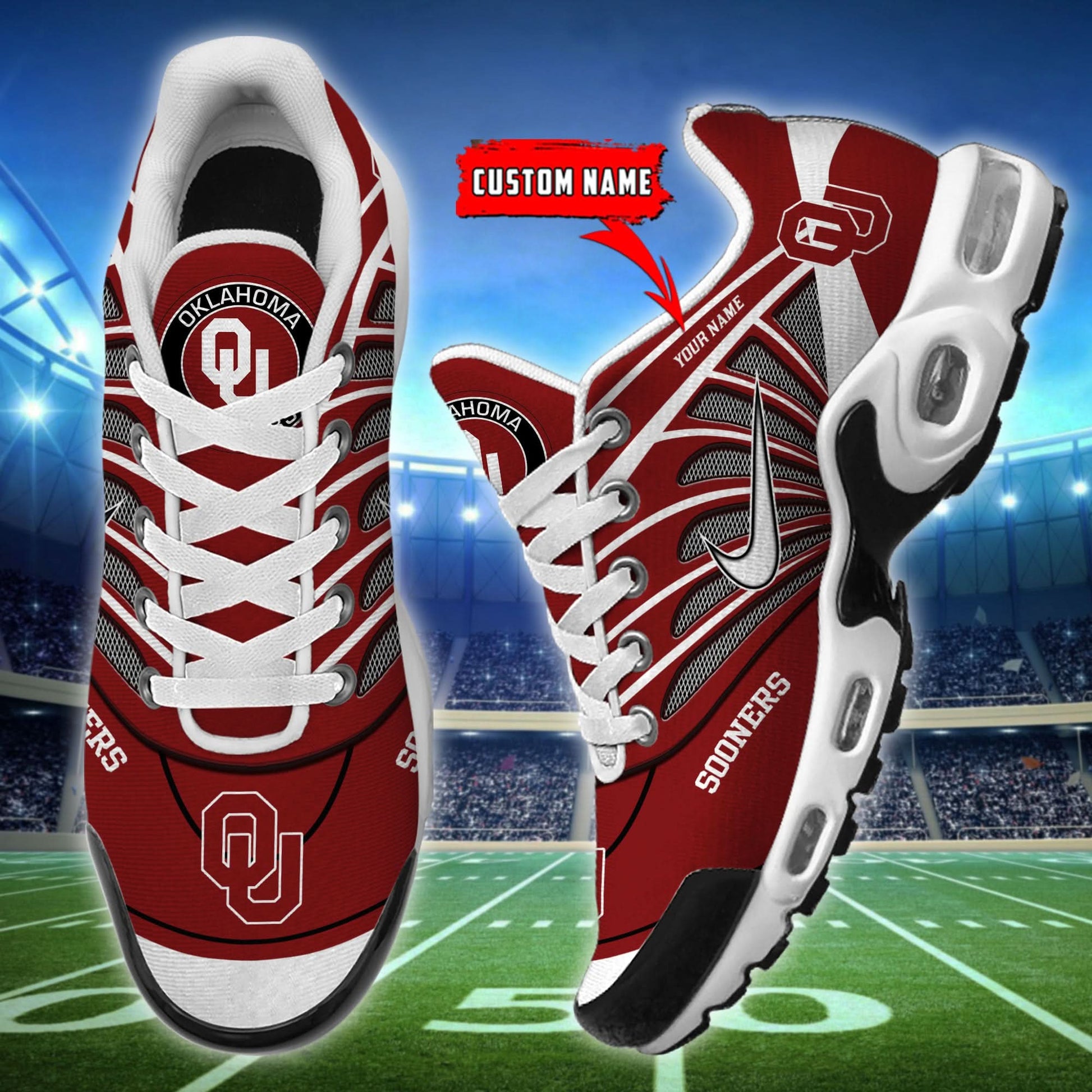 Oklahoma Sooners NCAA Air Max Plus Shoes - Limited