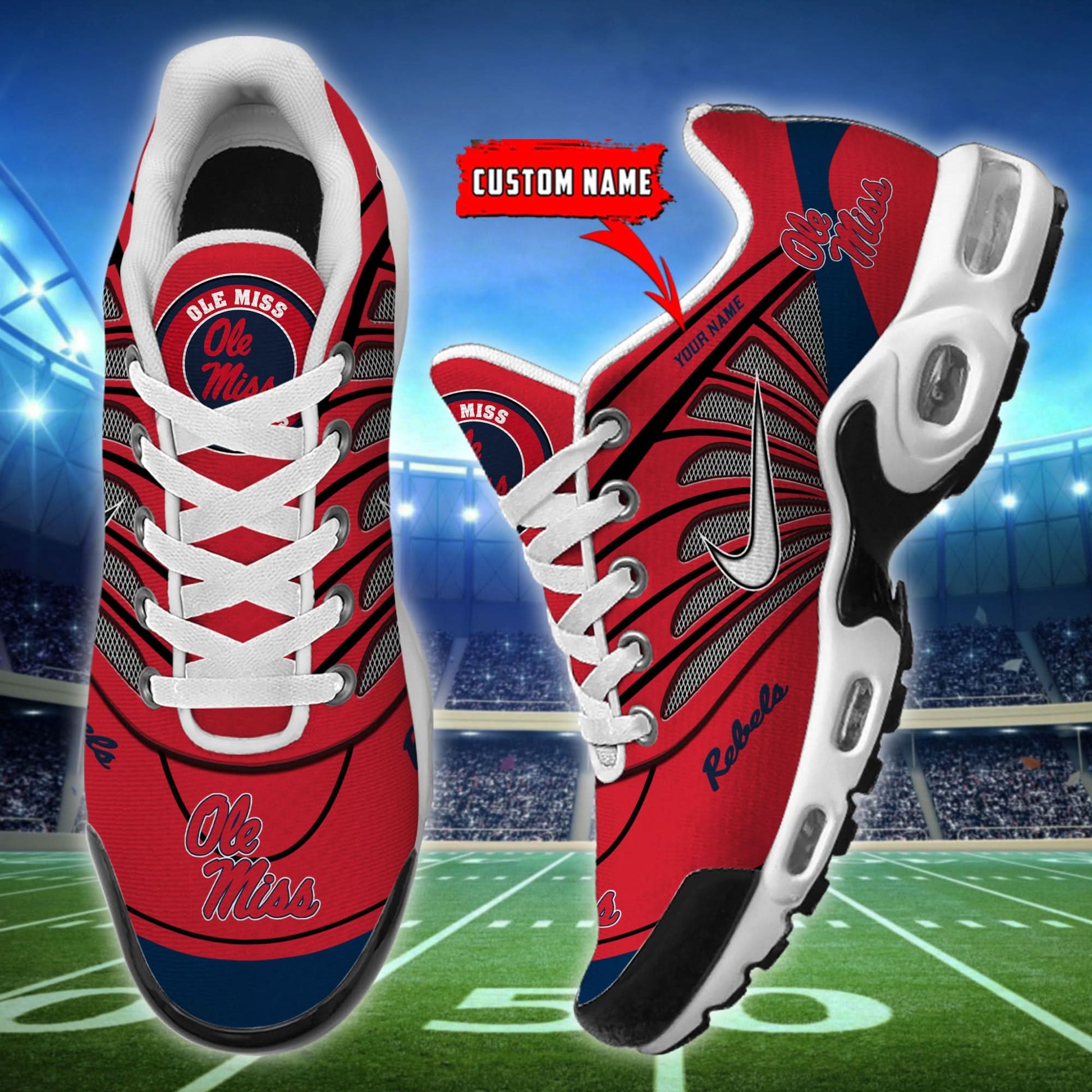 Ole Miss Rebels NCAA Air Max Plus Shoes - Limited