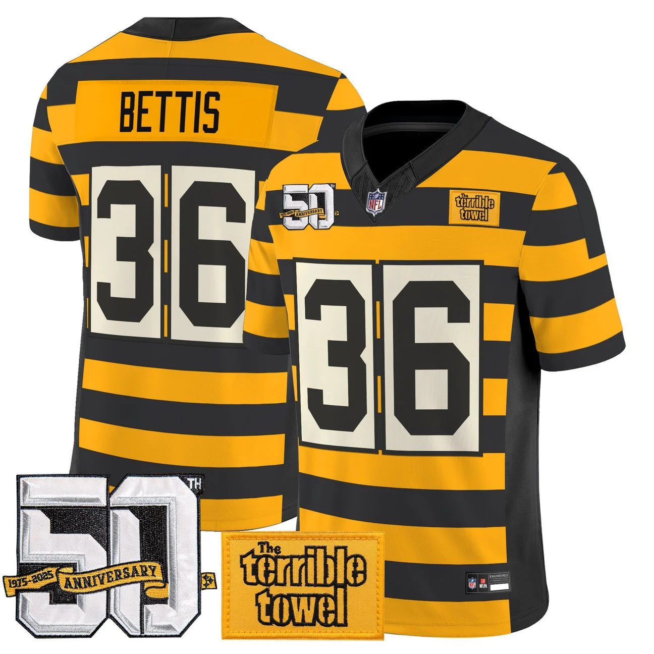 PIT Bumblebee 50th Terrible Towel Vapor Limited Jersey - All Stitched
