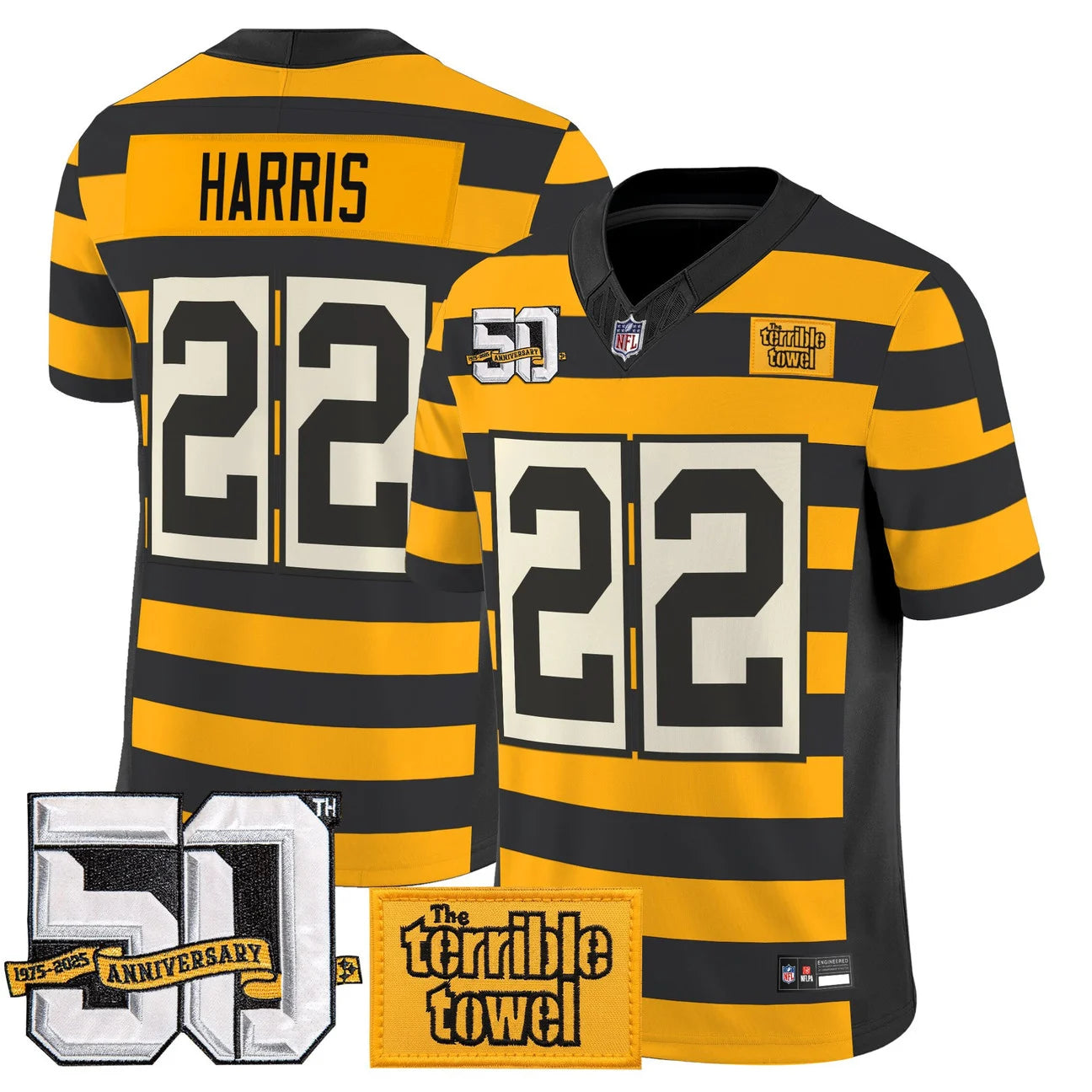 PIT Bumblebee 50th Terrible Towel Vapor Limited Jersey - All Stitched