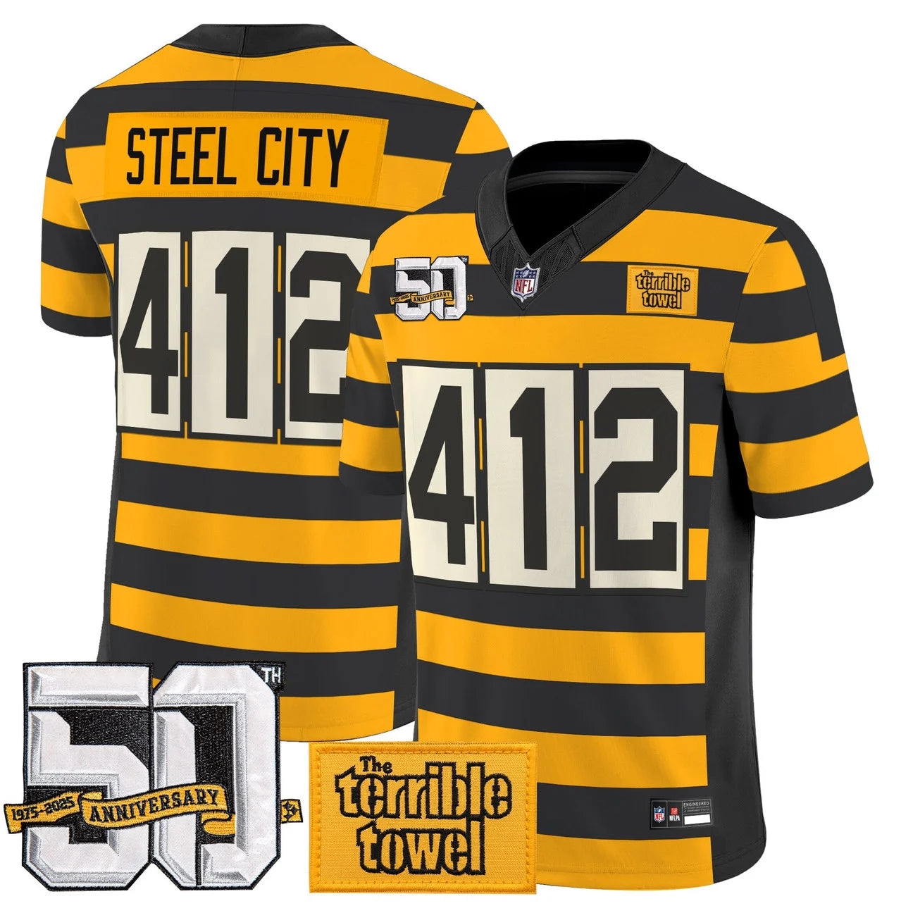 PIT Bumblebee 50th Terrible Towel Vapor Limited Jersey - All Stitched