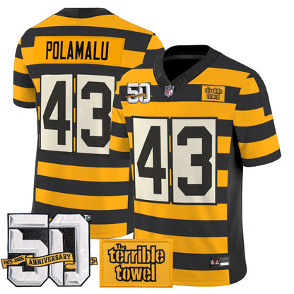 PIT Bumblebee 50th Terrible Towel Vapor Limited Jersey - All Stitched
