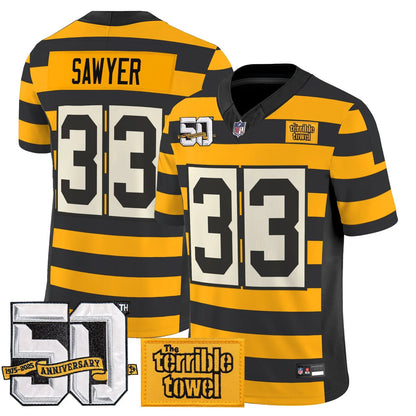 PIT Bumblebee 50th Terrible Towel Vapor Limited Jersey - All Stitched