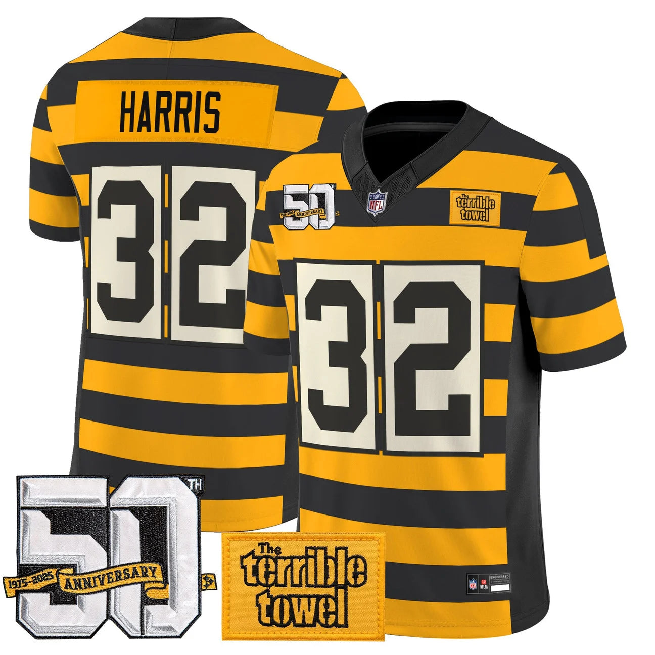 PIT Bumblebee 50th Terrible Towel Vapor Limited Jersey - All Stitched
