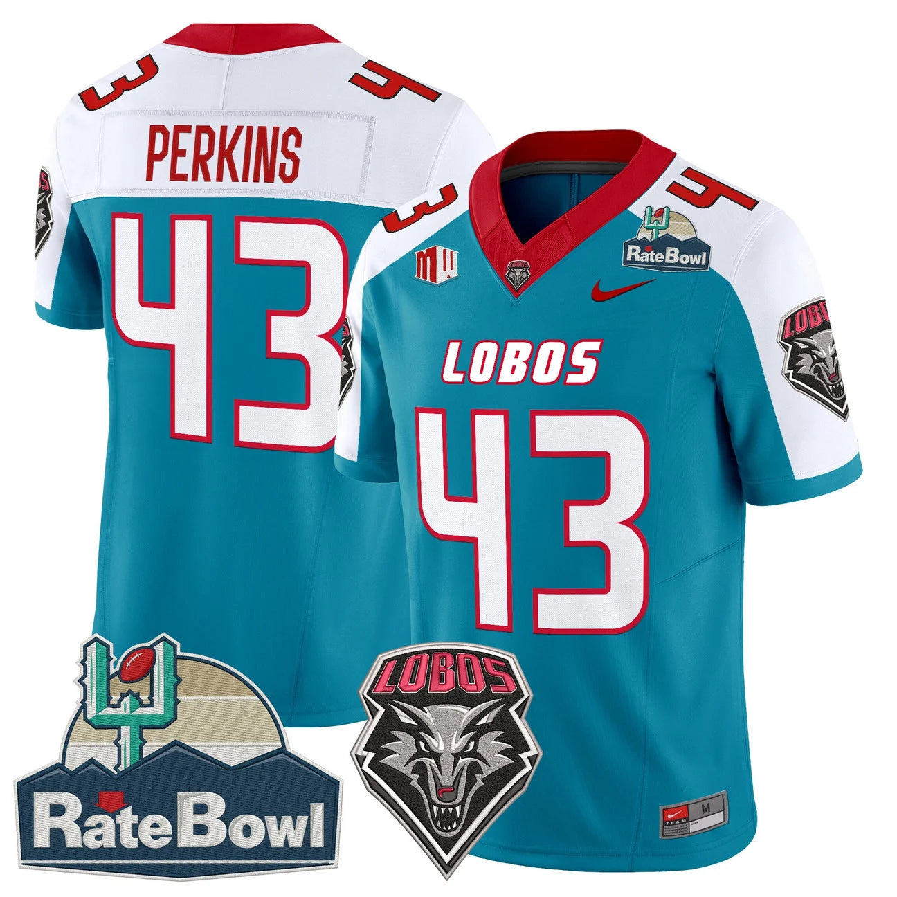 New Mexico Lobos 2025 Rate Bowl Vapor Limited Jersey - All Stitched