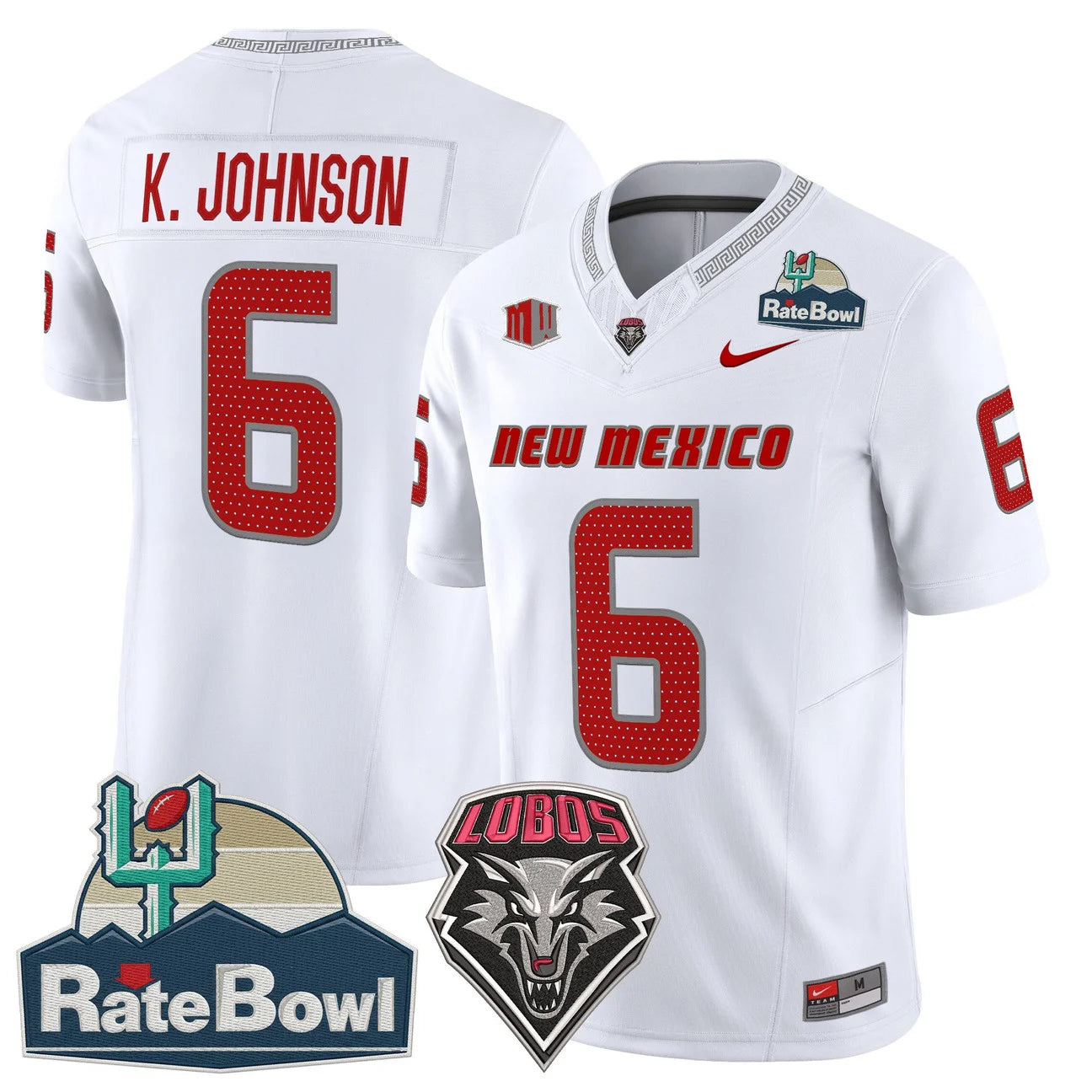 New Mexico Lobos 2025 Rate Bowl Vapor Limited Jersey - All Stitched