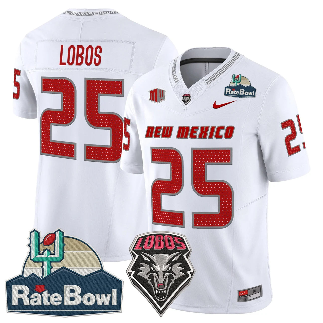 New Mexico Lobos 2025 Rate Bowl Vapor Limited Jersey - All Stitched