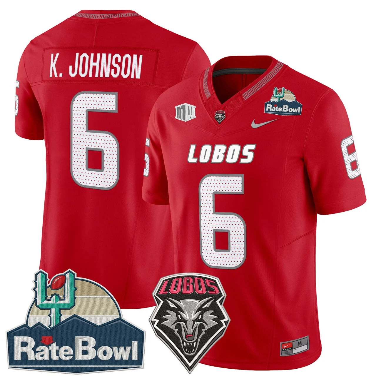 New Mexico Lobos 2025 Rate Bowl Vapor Limited Jersey - All Stitched