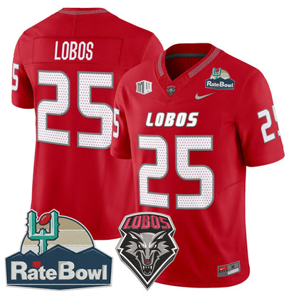 New Mexico Lobos 2025 Rate Bowl Vapor Limited Jersey - All Stitched