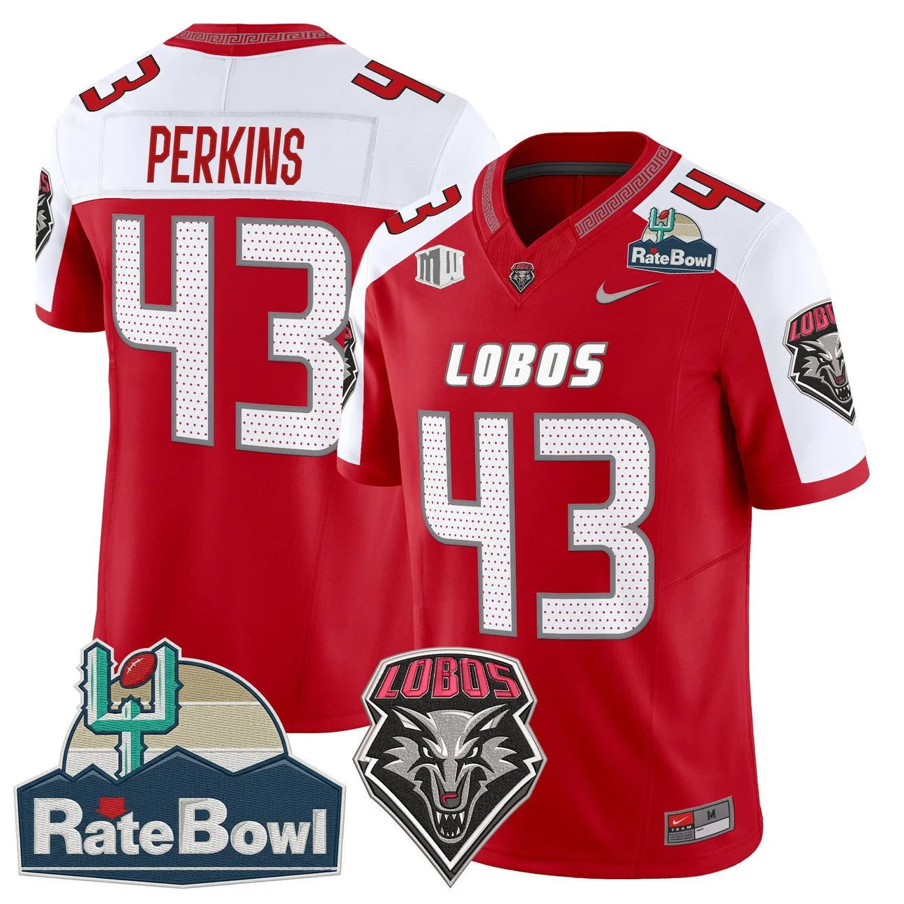 New Mexico Lobos 2025 Rate Bowl Vapor Limited Jersey - All Stitched