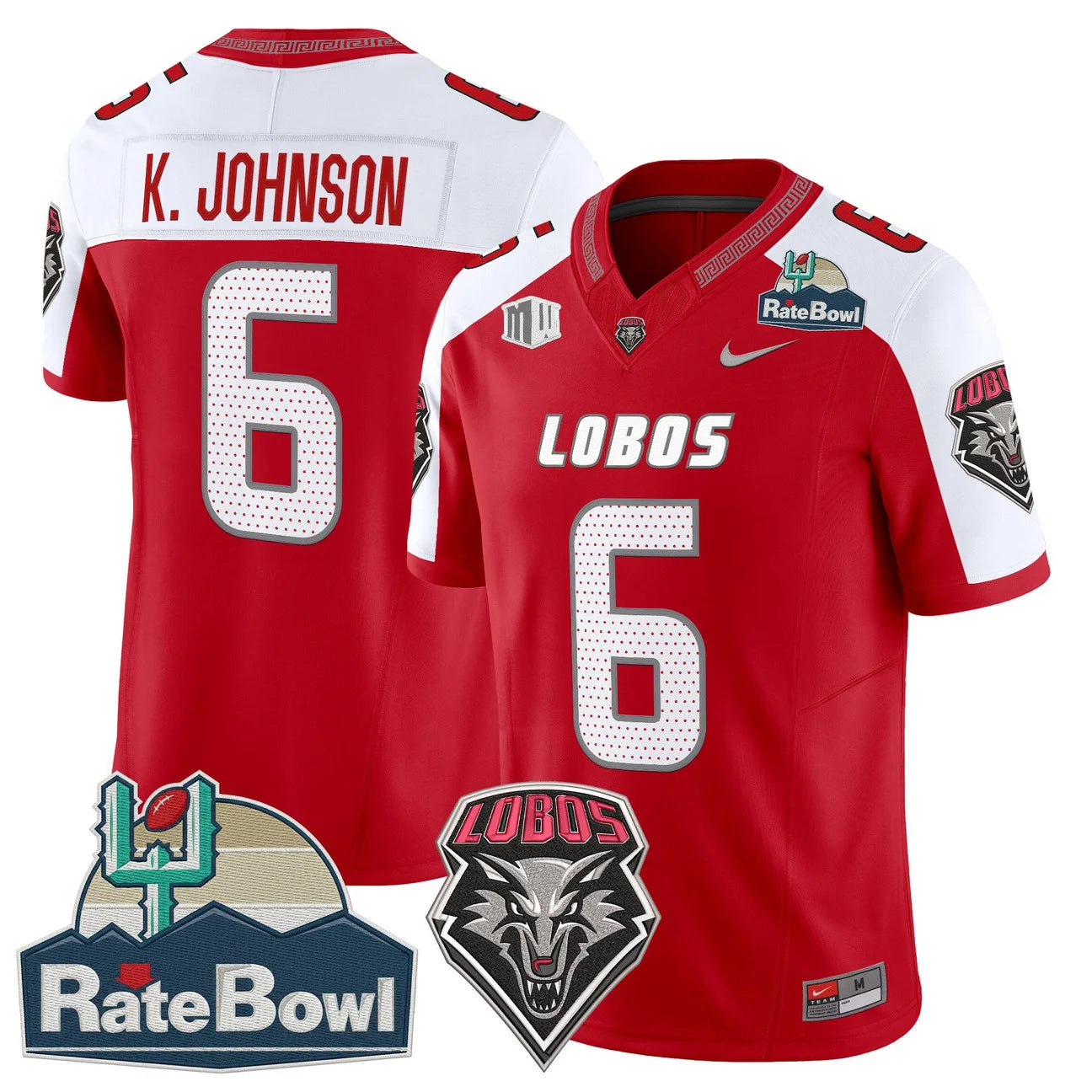 New Mexico Lobos 2025 Rate Bowl Vapor Limited Jersey - All Stitched