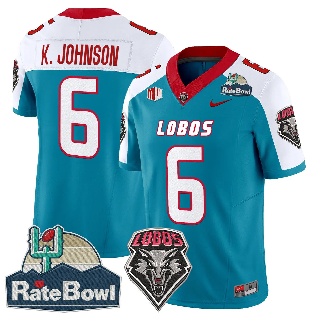 New Mexico Lobos 2025 Rate Bowl Vapor Limited Jersey - All Stitched