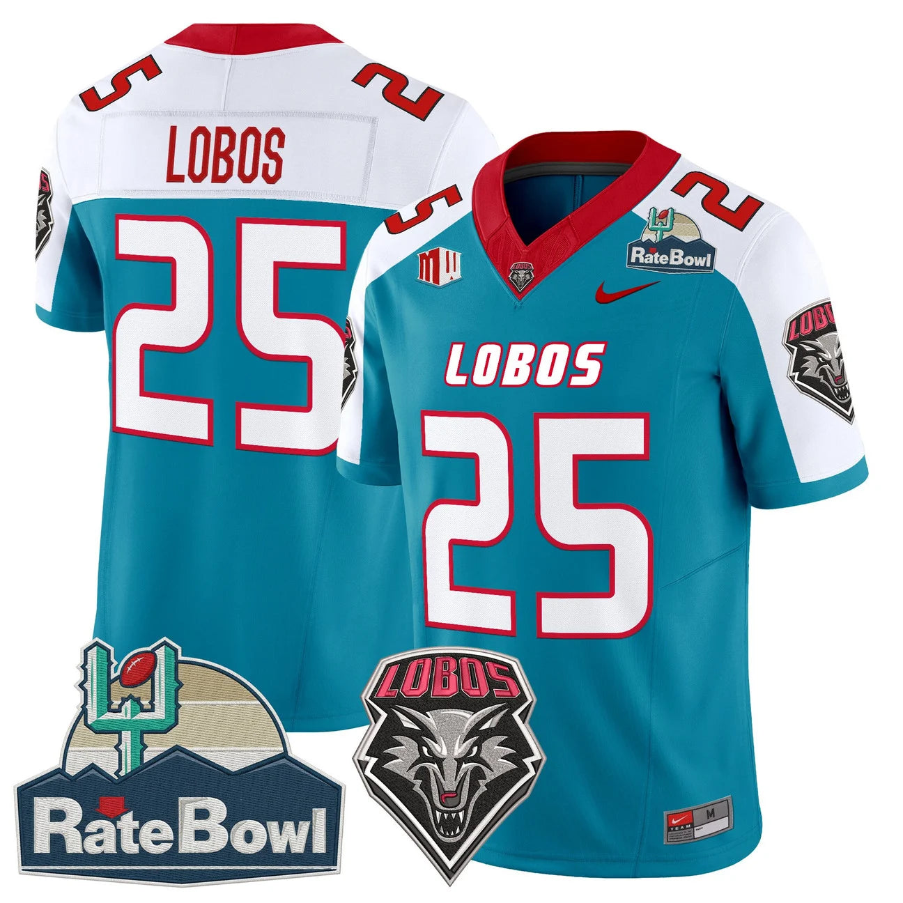 New Mexico Lobos 2025 Rate Bowl Vapor Limited Jersey - All Stitched