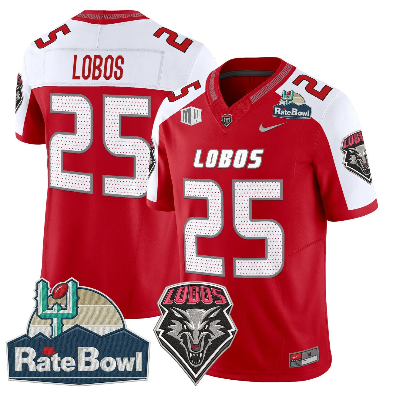 New Mexico Lobos 2025 Rate Bowl Vapor Limited Jersey - All Stitched