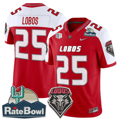 New Mexico Lobos 2025 Rate Bowl Vapor Limited Jersey - All Stitched