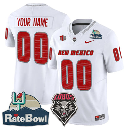 New Mexico Lobos 2025 Rate Bowl Vapor Limited Custom Jersey - All Stitched