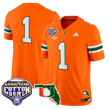 MIA 2025 Cotton Bowl & Florida Patch Vapor Limited Jersey - All Stitched
