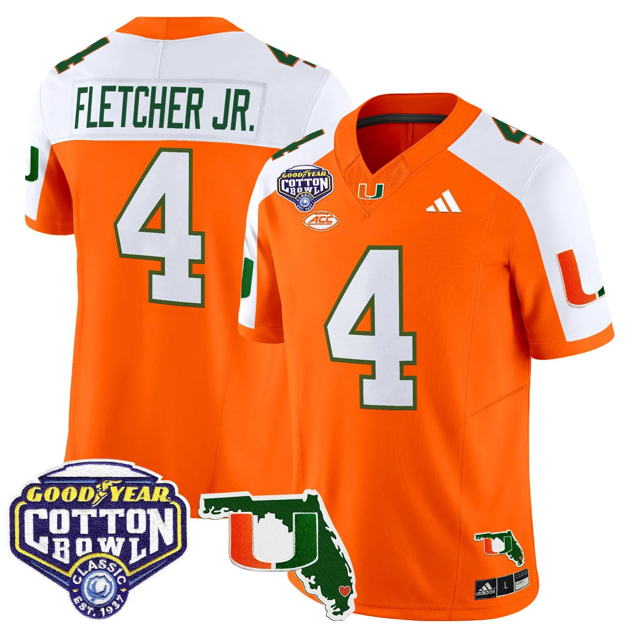 MIA 2025 Cotton Bowl & Florida Patch Vapor Limited Jersey - All Stitched