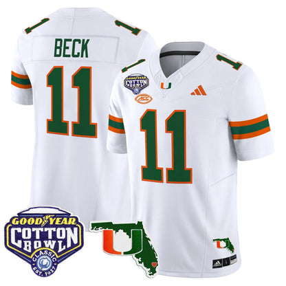 MIA 2025 Cotton Bowl & Florida Patch Vapor Limited Jersey - All Stitched