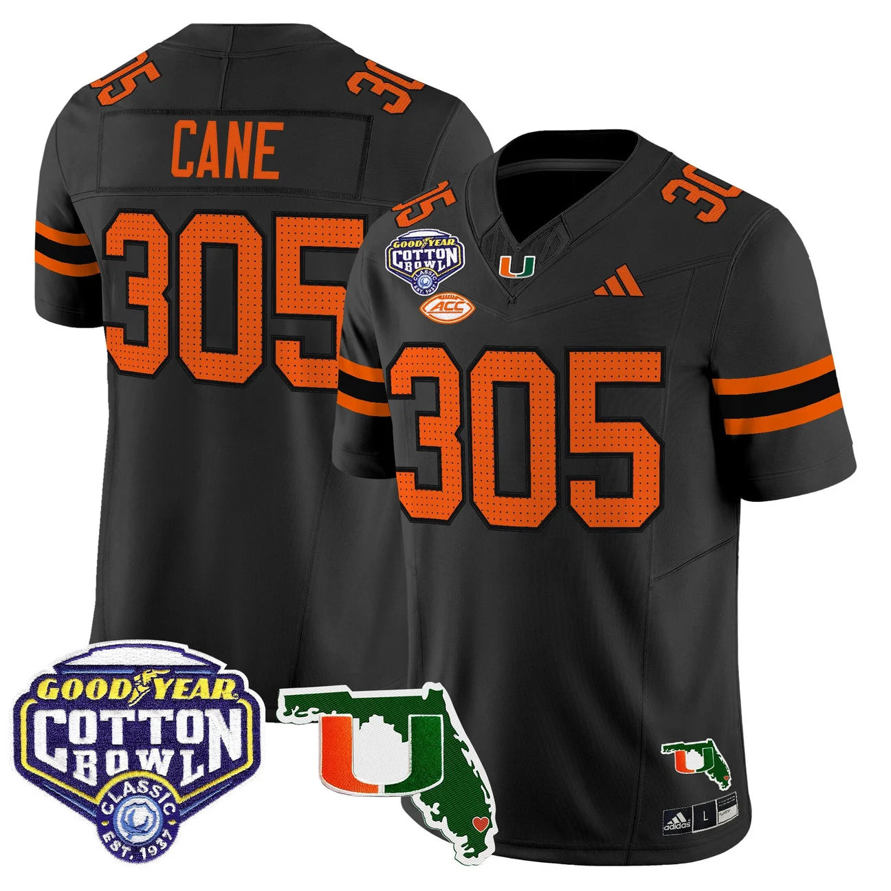MIA 2025 Cotton Bowl & Florida Patch Vapor Limited Jersey - All Stitched