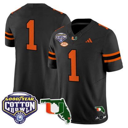 MIA 2025 Cotton Bowl & Florida Patch Vapor Limited Jersey - All Stitched