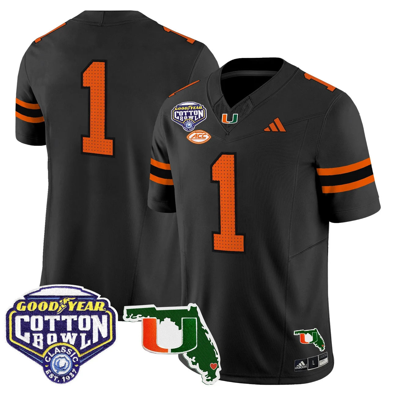 MIA 2025 Cotton Bowl & Florida Patch Vapor Limited Jersey - All Stitched