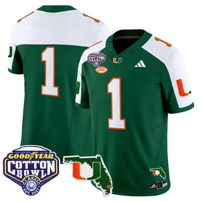 MIA 2025 Cotton Bowl & Florida Patch Vapor Limited Jersey - All Stitched