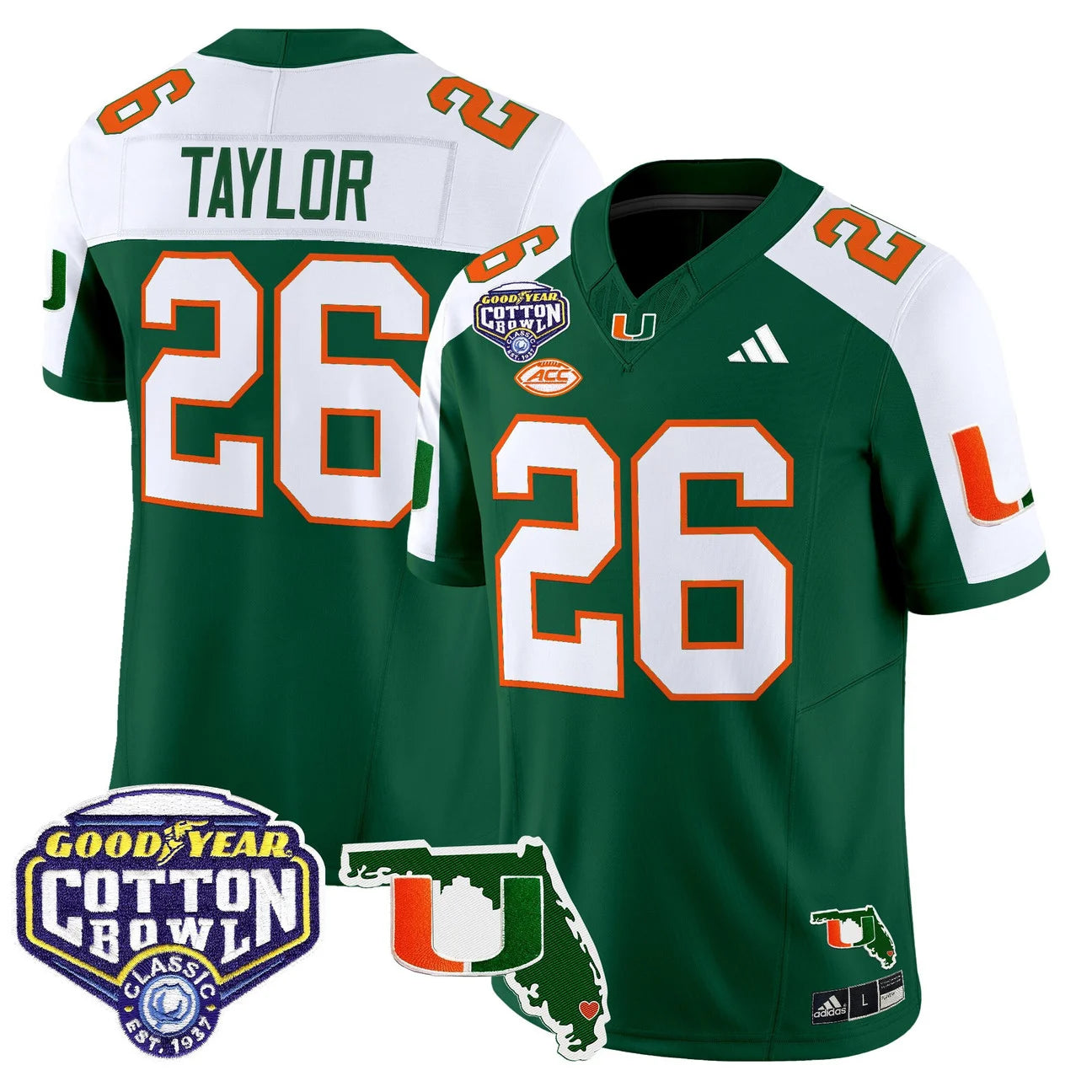 MIA 2025 Cotton Bowl & Florida Patch Vapor Limited Jersey - All Stitched