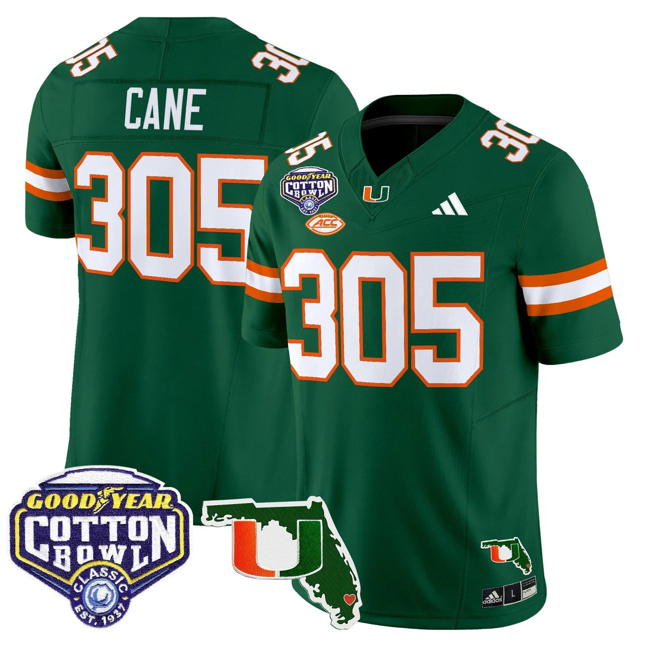 MIA 2025 Cotton Bowl & Florida Patch Vapor Limited Jersey - All Stitched