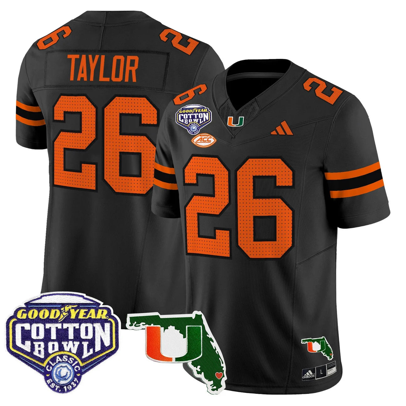 MIA 2025 Cotton Bowl & Florida Patch Vapor Limited Jersey - All Stitched